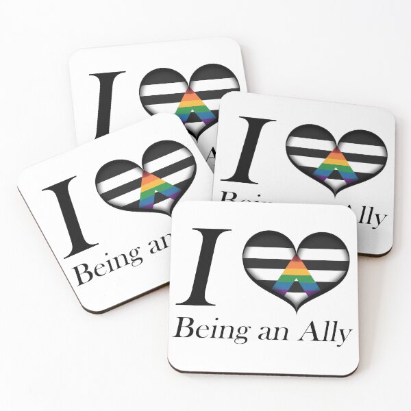 Item preview, I Heart Being an Ally Design Pride Flag Colored Heart designed and sold by LiveLoudGraphic.