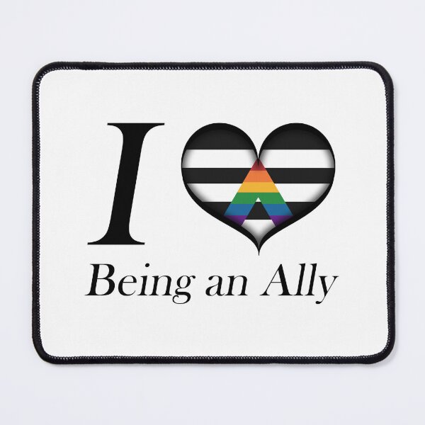 Item preview, I Heart Being an Ally Design Pride Flag Colored Heart designed and sold by LiveLoudGraphic.