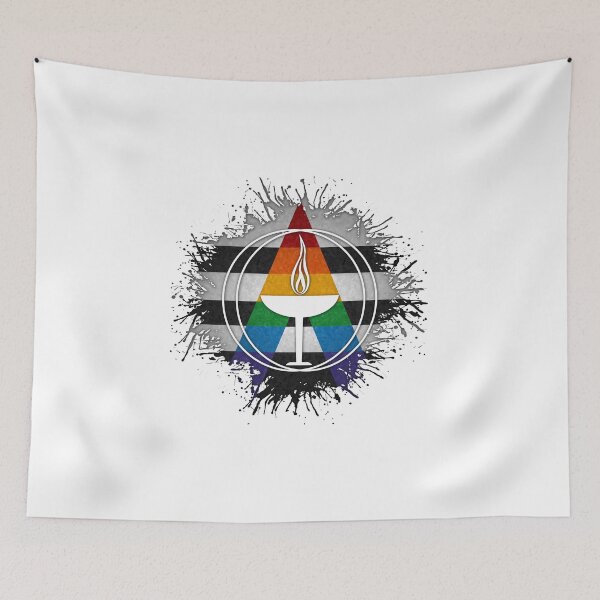 Item preview, Paint Splatter LGBT Ally Pride Flag Unitarian Universalism Symbol designed and sold by LiveLoudGraphic.