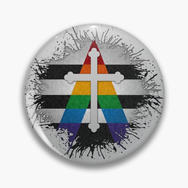 Item preview, Paint Splatter LGBT Ally Pride Christian Cross Symbol designed and sold by LiveLoudGraphic.