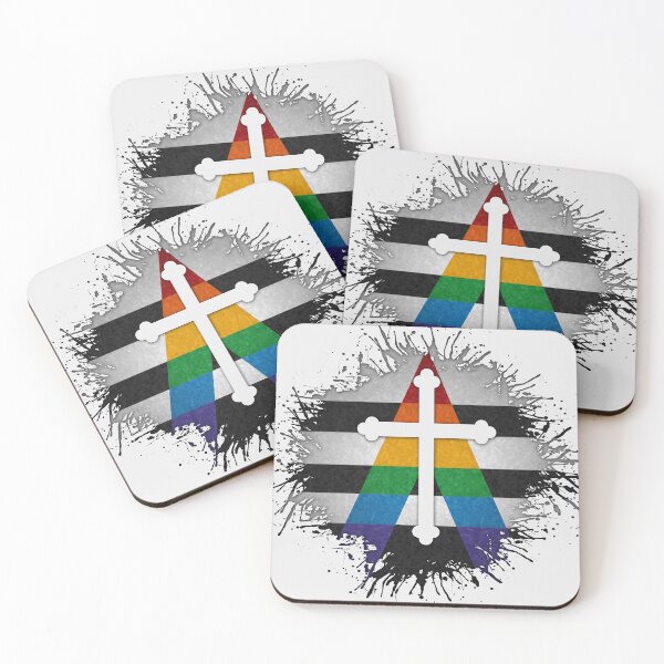 Item preview, Paint Splatter LGBT Ally Pride Christian Cross Symbol designed and sold by LiveLoudGraphic.
