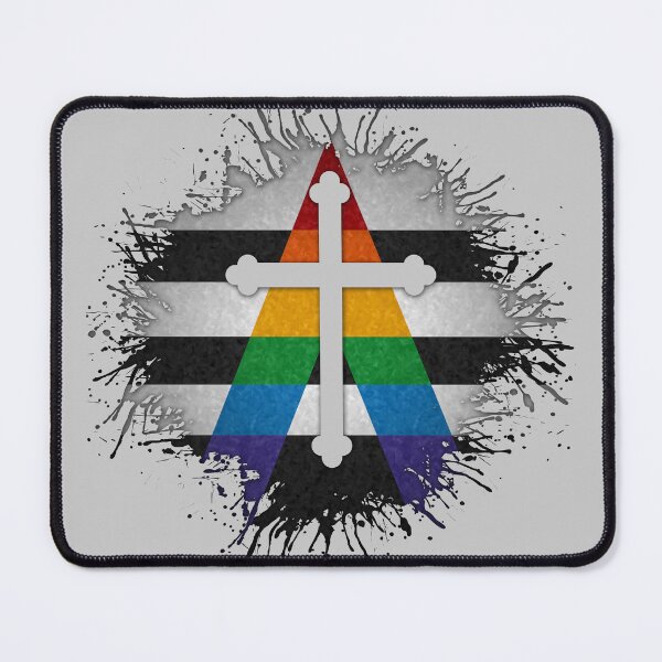 Item preview, Paint Splatter LGBT Ally Pride Christian Cross Symbol designed and sold by LiveLoudGraphic.