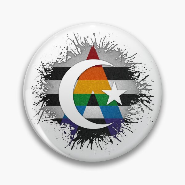 Item preview, Paint Splatter LGBT Ally Pride Flag Star and Crescent Symbol designed and sold by LiveLoudGraphic.