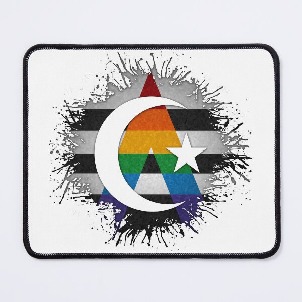 Item preview, Paint Splatter LGBT Ally Pride Flag Star and Crescent Symbol designed and sold by LiveLoudGraphic.