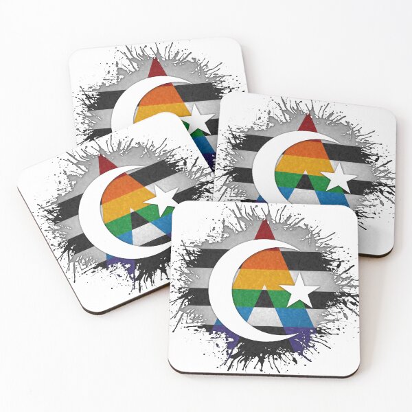 Item preview, Paint Splatter LGBT Ally Pride Flag Star and Crescent Symbol designed and sold by LiveLoudGraphic.