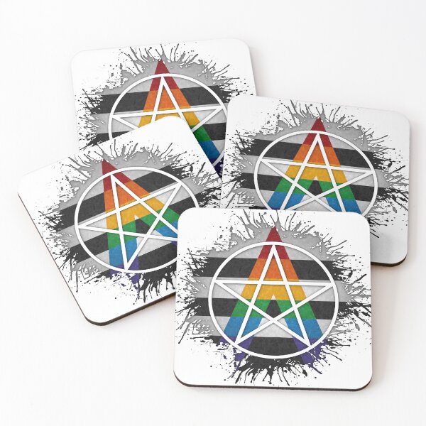 Item preview, Paint Splatter LGBT Ally Pride Pentacle Symbol designed and sold by LiveLoudGraphic.