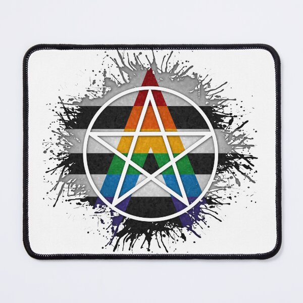 Item preview, Paint Splatter LGBT Ally Pride Pentacle Symbol designed and sold by LiveLoudGraphic.