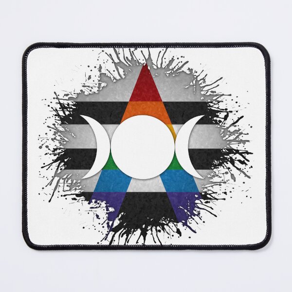 Item preview, Paint Splatter LGBT Ally Pride Flag Triple Goddess Moon Symbol designed and sold by LiveLoudGraphic.