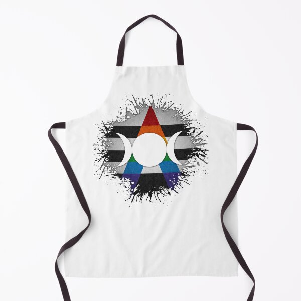 Item preview, Paint Splatter LGBT Ally Pride Flag Triple Goddess Moon Symbol designed and sold by LiveLoudGraphic.