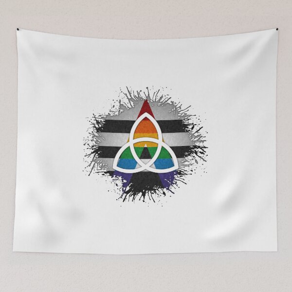 Item preview, Paint Splatter LGBT Ally Pride Flag Triquetra Symbol designed and sold by LiveLoudGraphic.