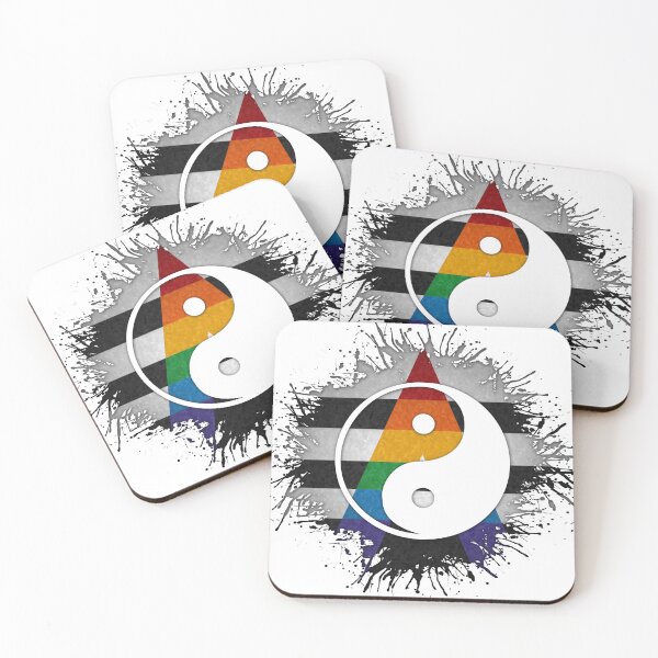Item preview, Paint Splatter LGBT Ally Pride Yin and Yang Symbol designed and sold by LiveLoudGraphic.
