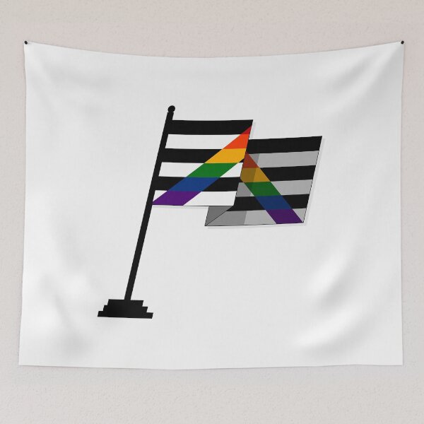 Item preview, Large Waving Flag in LGBT Ally Pride Flag Colors designed and sold by LiveLoudGraphic.