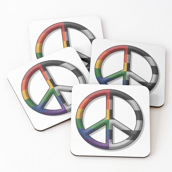 Item preview, Peace Pride design in LGBT Ally pride flag colors designed and sold by LiveLoudGraphic.