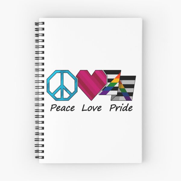 Item preview, Peace, Love, and Pride design in LGBT Ally pride flag colors designed and sold by LiveLoudGraphic.