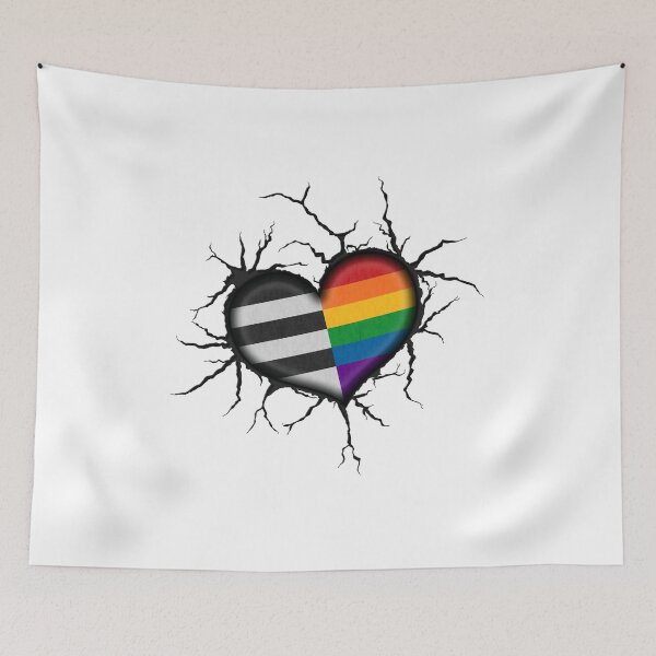 Item preview, LGBT Ally Heart Thrown into Cracked surface designed and sold by LiveLoudGraphic.