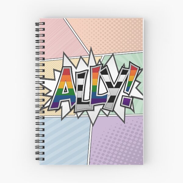 Item preview, Halftone Ally Pride Typography with Flag Background designed and sold by LiveLoudGraphic.