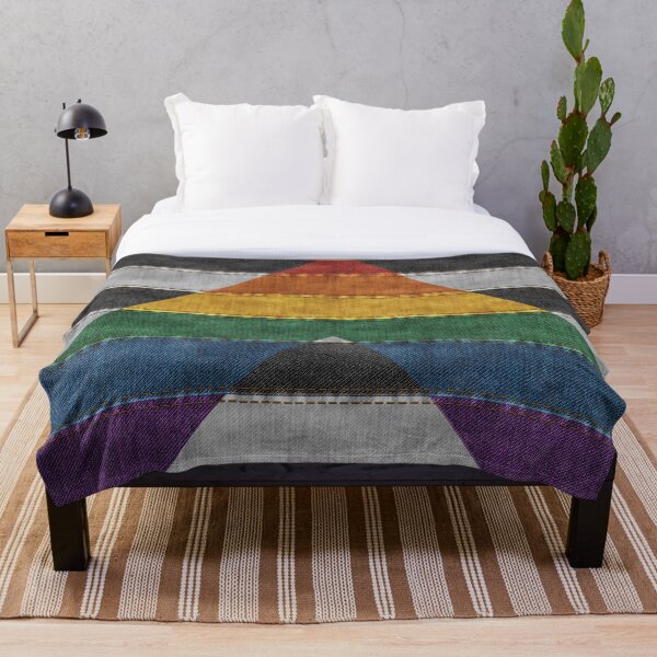 Item preview, Denim Textured Seamless LGBT Ally Pride Flag Pattern designed and sold by LiveLoudGraphic.