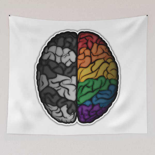 Item preview, Large LGBT Ally Pride Flag Colored Brain Vector designed and sold by LiveLoudGraphic.