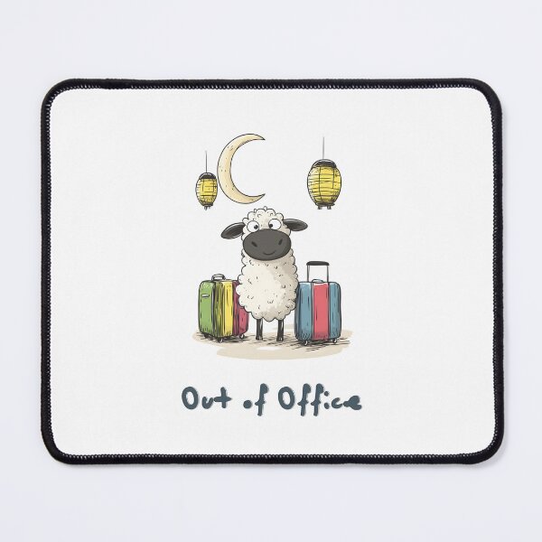 Item preview, Playful Cute Eid Sheep on Sabbatical | Out of Office Baaah! Funny Holiday Meme designed and sold by FUNqoosh.