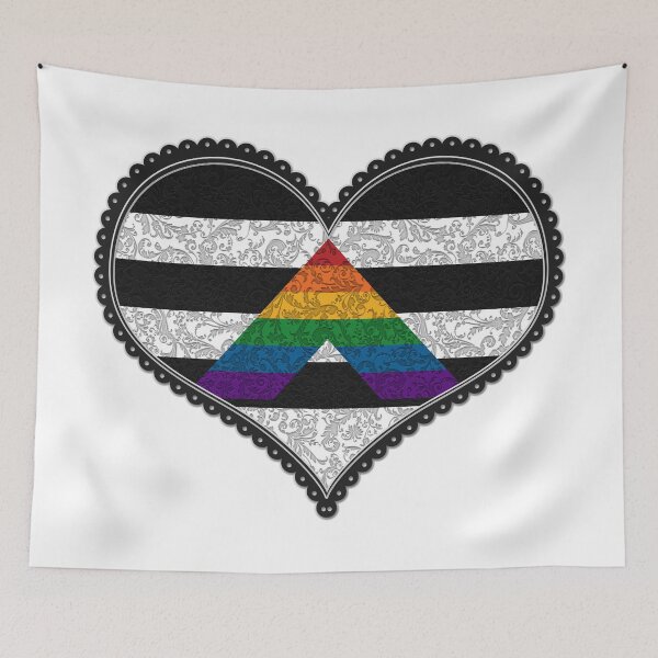 Item preview, Elegant LGBT Ally Pride Decorative Heart in Pride Flag Colors designed and sold by LiveLoudGraphic.