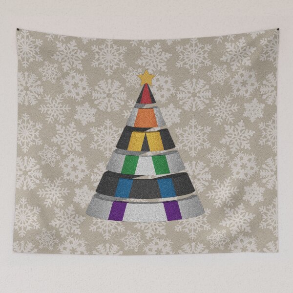 Item preview, Large Spiral LGBT Ally Pride Flag Christmas Tree Vector designed and sold by LiveLoudGraphic.