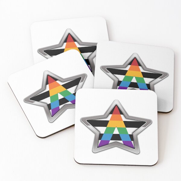 Item preview, Large LGBT Ally Pride Flag Colored Star with Chrome Frame. designed and sold by LiveLoudGraphic.