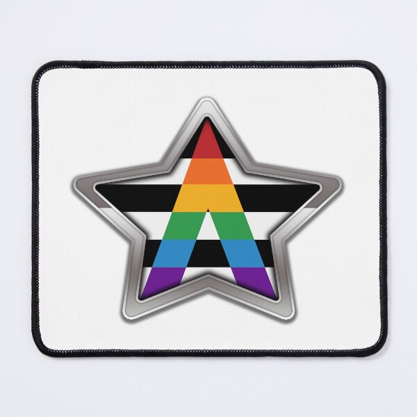 Item preview, Large LGBT Ally Pride Flag Colored Star with Chrome Frame. designed and sold by LiveLoudGraphic.