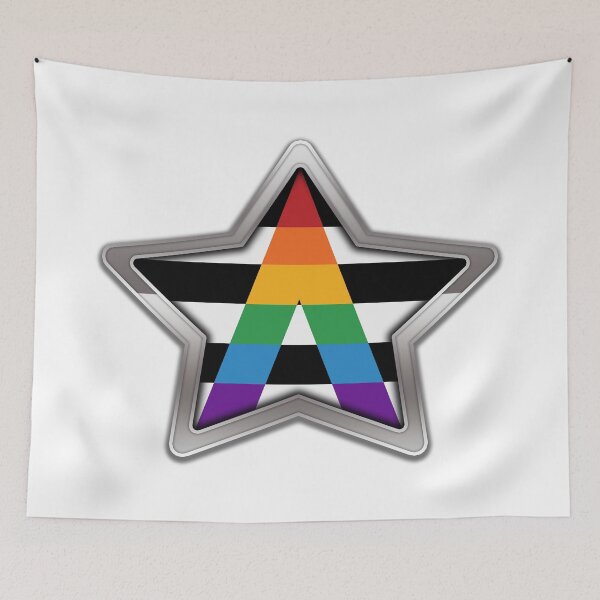 Item preview, Large LGBT Ally Pride Flag Colored Star with Chrome Frame. designed and sold by LiveLoudGraphic.