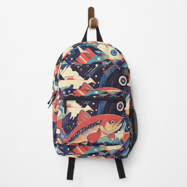 Item preview, The Rustic Art Deco Salmon | Fishing Art Retro Design Style 2 | Nature Design | Fisherman Gift | Pacific NW Gear Co designed and sold by PacificNWGearCo.
