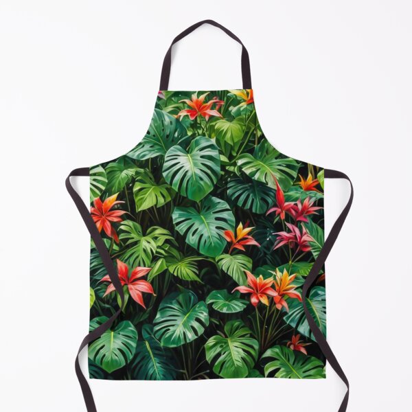 Item preview, Monstera With Bromeliad Guzmania Flower - Aesthetic Tropical Plants Foliage - Greenery - Fresh Dense Plants - Vegetation After Rain designed and sold by MyArt23.
