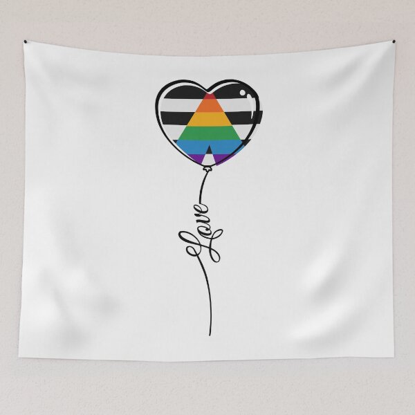 Item preview, LGBT Ally Pride Minimalist Heart Balloon with Love designed and sold by LiveLoudGraphic.