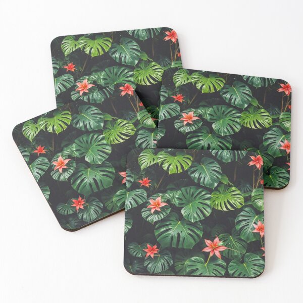 Item preview, Monstera With Bromeliad Guzmania Flower - Aesthetic Tropical Plants Foliage - Greenery - Fresh Dense Plants - Vegetation After Rain designed and sold by MyArt23.