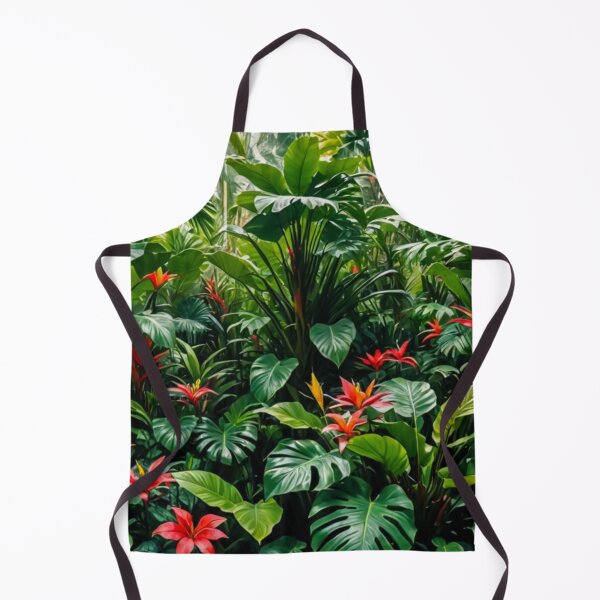 Item preview, Monstera With Bromeliad Guzmania Flower - Aesthetic Tropical Plants Foliage - Greenery - Fresh Dense Plants - Vegetation After Rain designed and sold by MyArt23.