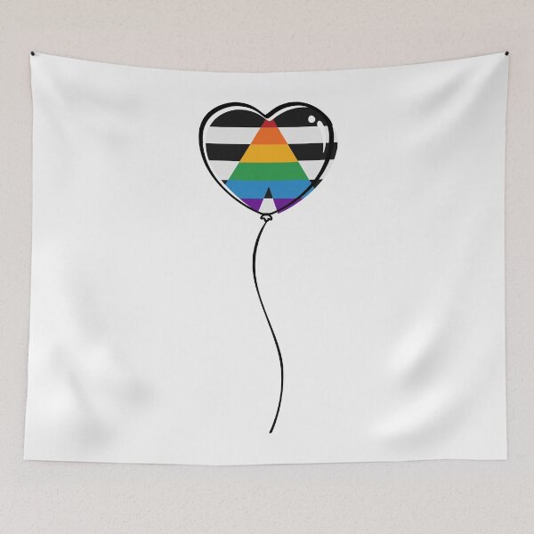 Item preview, LGBT Ally Pride Minimalist Heart Balloon designed and sold by LiveLoudGraphic.