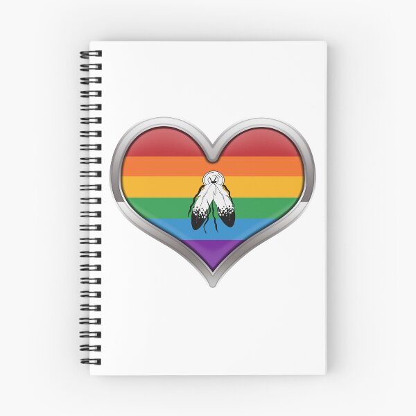 Item preview, Large Two-Spirited Pride Flag Colored Heart with Chrome Frame. designed and sold by LiveLoudGraphic.