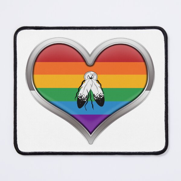 Item preview, Large Two-Spirited Pride Flag Colored Heart with Chrome Frame. designed and sold by LiveLoudGraphic.