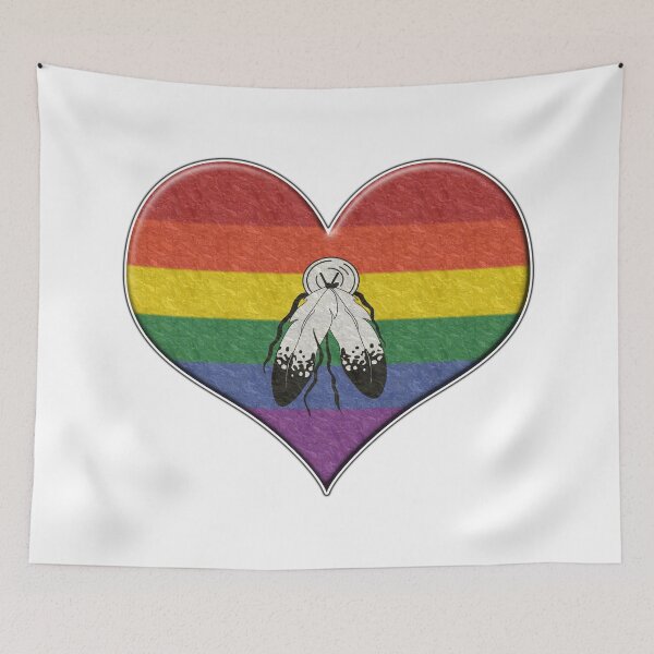 Item preview, Large Two-Spirited Pride Flag Colored Heart designed and sold by LiveLoudGraphic.