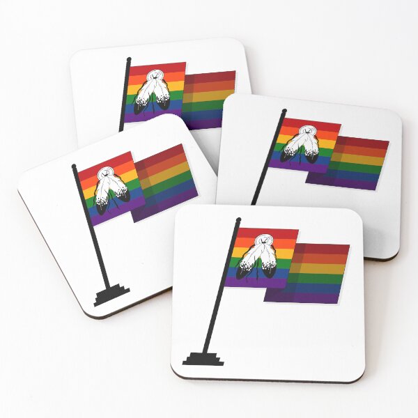 Item preview, Large Waving Flag in Two-Spirited Pride Flag Colors designed and sold by LiveLoudGraphic.