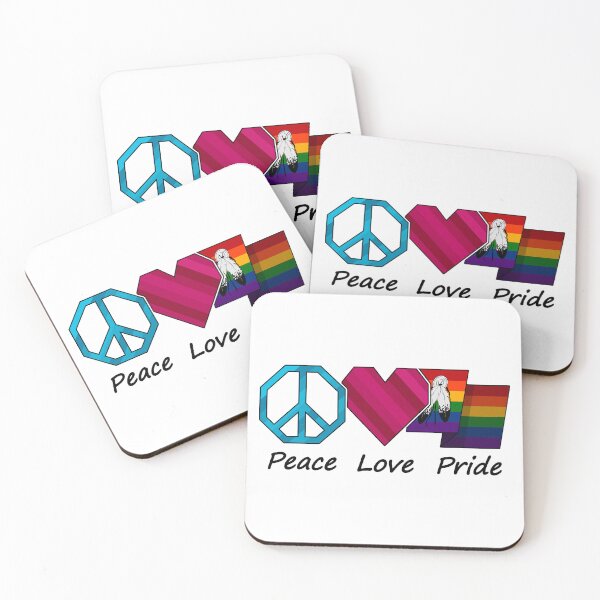 Item preview, Peace, Love, and Pride design in Two-Spirited pride flag colors designed and sold by LiveLoudGraphic.