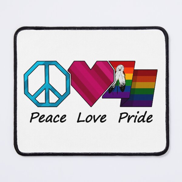 Item preview, Peace, Love, and Pride design in Two-Spirited pride flag colors designed and sold by LiveLoudGraphic.