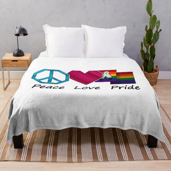 Item preview, Peace, Love, and Pride design in Two-Spirited pride flag colors designed and sold by LiveLoudGraphic.