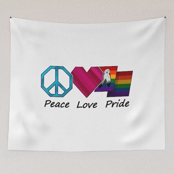 Item preview, Peace, Love, and Pride design in Two-Spirited pride flag colors designed and sold by LiveLoudGraphic.