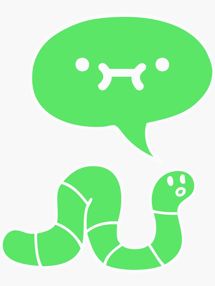 Thumbnail 3 of 3, Sticker, Worm tho (green worm version) designed and sold by SeagullEatChip.