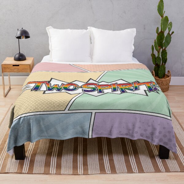Item preview, Halftone Two-Spirited Pride Typography with Flag Background designed and sold by LiveLoudGraphic.