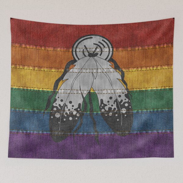 Item preview, Two-Spirited Denim Texture Flag designed and sold by LiveLoudGraphic.