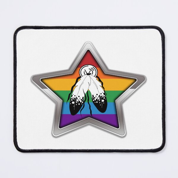Item preview, Large Two-Spirited Pride Flag Colored Star with Chrome Frame. designed and sold by LiveLoudGraphic.