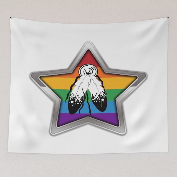 Item preview, Large Two-Spirited Pride Flag Colored Star with Chrome Frame. designed and sold by LiveLoudGraphic.