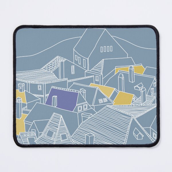 Item preview, Colorful Roofs – Minimal Line Cityscape designed and sold by dearjunie.