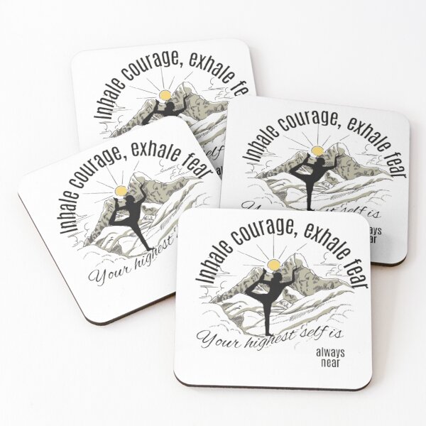 Item preview, Mindful Breathing – Inhale Courage, Exhale Fear Quote designed and sold by Ramanujan MN.
