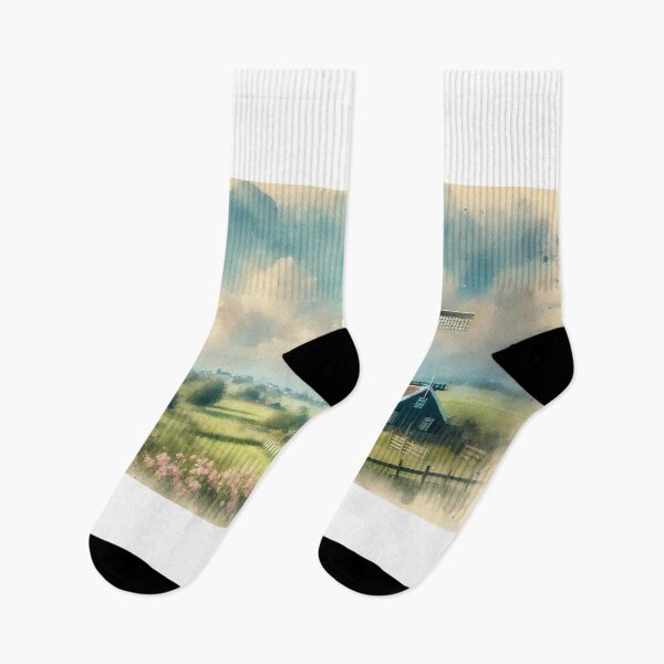 Item preview, Windmill in the Dutch Countryside with River designed and sold by Koalangel.